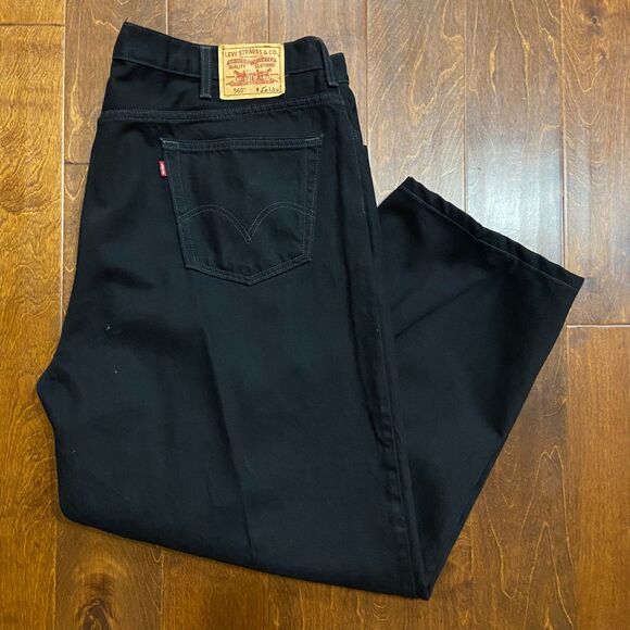 Levi's 560 Comfort Fit Relaxed Black Denim Jeans Big & Tall Mens Size 50 x 32 - Picture 10 of 10